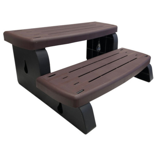 Escalier 2 Marches Pour Spa/jacuzzi - Noir Antidérapant - 85x66 Cm - Hauteurs 21 Et 42 Cm - 6